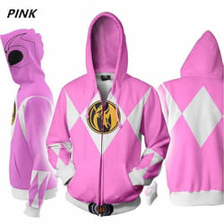 Men Women Sweatshirt Power Samurai Rangers Cosplay Hoodie Costume Superhero Cosplay Halloween Party Streetwear Tops - pink, XXL