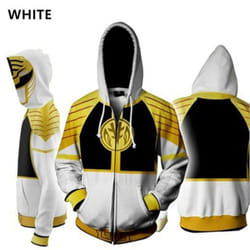 Men Women Sweatshirt Power Samurai Rangers Cosplay Hoodie Costume Superhero Cosplay Halloween Party Streetwear Tops - white, XXL