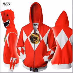 Men Women Sweatshirt Power Samurai Rangers Cosplay Hoodie Costume Superhero Cosplay Halloween Party Streetwear Tops - red, XX ...