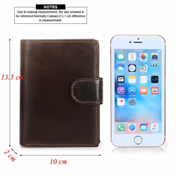 Men Wallet Oil Wax Cowhide Genuine Leather Wallets Coin Purse Clutch Hasp Open Top Quality Retro Short Wallet 13.5cm - coffee