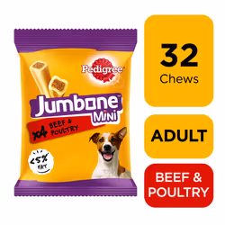 32 Pedigree Jumbone Mini Small Dog Treats Beef & Poultry Dog Chews (8x160g)