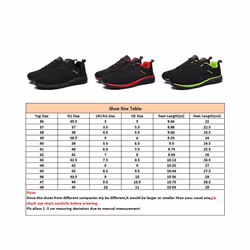 Mens Non-Slip Sneakers Lace Up Athletic Shoes Comfortable Round Toe Gym Trainers - Black Green, Tag Size 45=UK Size 8.5