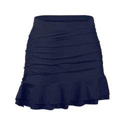 Women High Waist Swim Shorts Skirt Ruched Bikini Bottom Brief Beach Shorts Dress - Blue, Tag Size 2XL=UK Size 16
