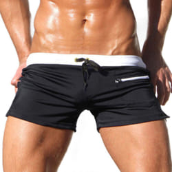 Men Swimming Shorts Swimwear Swim Briefs Underwear Boxer Trunks Pants Summer - Black, S