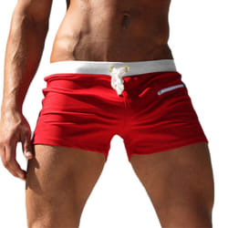 Men Swimming Shorts Swimwear Swim Briefs Underwear Boxer Trunks Pants Summer - Red, S