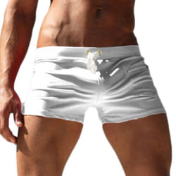 Men Swimming Shorts Swimwear Swim Briefs Underwear Boxer Trunks Pants Summer - White, L