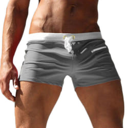 Men Swimming Shorts Swimwear Swim Briefs Underwear Boxer Trunks Pants Summer - Grey, L