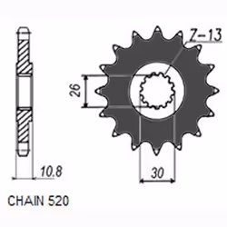 Chain Pinion; SUNSTAR; 15