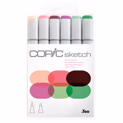 Copic Sketch Set "Floral Favorite 1", 6 pcs, 6 pc(s), Multicolour, Chisel/Brush tip, Round, Alcohol-based ink, Adult/Child