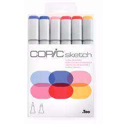 Copic Sketch Set "Floral Favorite 2", 6 pcs, 6 pc(s), Multicolour, Chisel/Brush tip, Round, Alcohol-based ink, Adult/Child