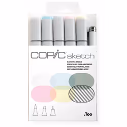 Copic Sketch Set "Blending Basic", 6 pcs, 6 pc(s), Multicolour, Chisel/Brush tip, Round, Alcohol-based ink, Adult/Child
