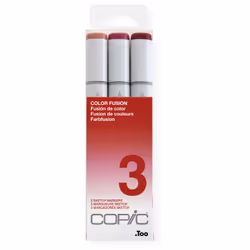 Copic Sketch Set "Color Fusion 3", 3 pcs, 3 pc(s), Bordeaux, Burgundy, Red, Chisel/Brush tip, Alcohol-based ink, Adult/Child, ...