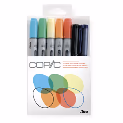 Copic Ciao "Rainbow Doodle Kit" 7 pcs, 7 pc(s), Multicolour, Chisel/Brush tip, Round, Acrylic-based ink, Adult/Child