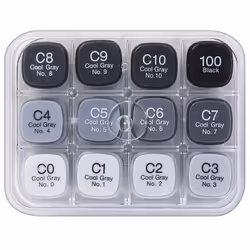 Copic Classic set Cool Gray (CG), 12 pcs