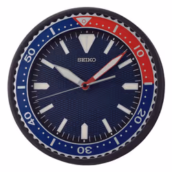 Seiko Blue & Red Round Battery Wall Clock, Silent, Luminous QXA791J