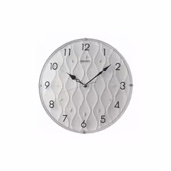 Seiko Round White Battery Wall Clock with Silent Sweep Seconds QXA794W