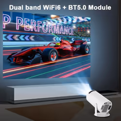 New HD Portable Projector HY300 4K Decoding Android 11 5G WiFi 6 200 ANSI Allwinner H713 BT5.0 1080P 720P Home Theater Outdoor Projector - US Plug