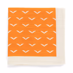 Topdrawer Japanese Handkerchief  100% Cotton  Bird Pattern  Orange