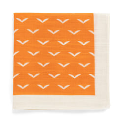Topdrawer Japanese Handkerchief  100% Cotton  Bird Pattern  Orange