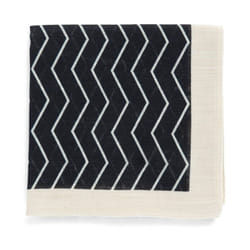 Kolo Topdrawer Japanese Handkerchief  100% Cotton  Mountain Range Pattern  Ink Black