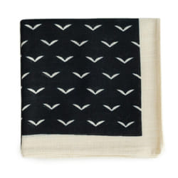 Topdrawer Japanese Handkerchief  100% Cotton  Bird Pattern  Black
