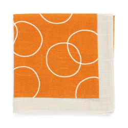 Topdrawer Japanese Handkerchief  100% Cotton  Water Ring Pattern  Orange