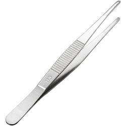 sourcingmap 1 Pcs 5.5-Inch Stainless Steel Straight Blunt Tweezers with Serrated Tip