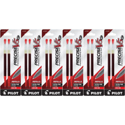 Value Pack of 6 - Pilot Precise V5 RT Liquid Ink Refill  2-Pack for Retractable Rolling Ball Pens  Extra Fine Point  Red Ink 77275