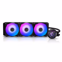 MSI MAG CORELIQUID 360R V2 Liquid CPU Cooler '360mm Radiator, 3x 120mm ARGB PWM Fan, ARGB lighting, Center Supported, Compati ...