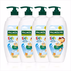 Palmolive Naturals Kids Shower Gel 4x750ml pump vitamin E body wash to nourish skin, leaves skin feeling soft, with pla