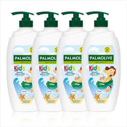Palmolive Naturals Kids Shower Gel 4x750ml pump vitamin E body wash to nourish skin, leaves skin feeling soft, with pla