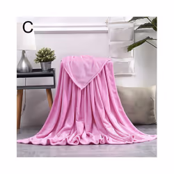 Coral Fleece Blanket Soft Luxury Warm Home Sofa Bed Throw Living Room - Pink, 180x200cm
