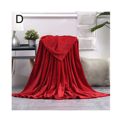 Coral Fleece Blanket Soft Luxury Warm Home Sofa Bed Throw Living Room - Red, 200x230cm