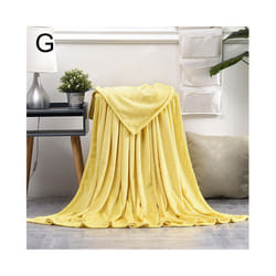 Coral Fleece Blanket Soft Luxury Warm Home Sofa Bed Throw Living Room - Yellow, 120x200cm