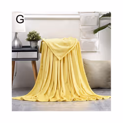 Coral Fleece Blanket Soft Luxury Warm Home Sofa Bed Throw Living Room - Yellow, 200x230cm