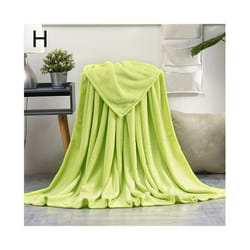 Coral Fleece Blanket Soft Luxury Warm Home Sofa Bed Throw Living Room - Green, 70x100cm