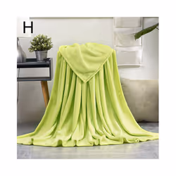 Coral Fleece Blanket Soft Luxury Warm Home Sofa Bed Throw Living Room - Green, 120x200cm