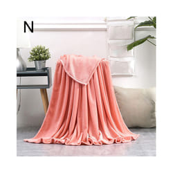 Coral Fleece Blanket Soft Luxury Warm Home Sofa Bed Throw Living Room - Dark pink, 70x100cm