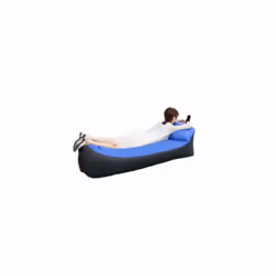 Outdoor Inflatable Sofa Lazy Air Bed Lounger Chair Sleeping Bean Bag Mattress - Black/Darkblue