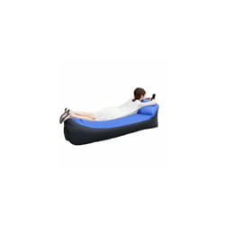Outdoor Inflatable Sofa Lazy Air Bed Lounger Chair Sleeping Bean Bag Mattress - Black/Darkblue