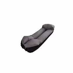Outdoor Inflatable Sofa Lazy Air Bed Lounger Chair Sleeping Bean Bag Mattress - Black/Grey