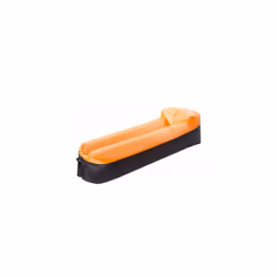 Outdoor Inflatable Sofa Lazy Air Bed Lounger Chair Sleeping Bean Bag Mattress - Black/Orange