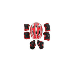 Kids Safety Helmet Boys Girls Skateboard Cycling Bike Knee Elbow Pads 7In Set UK - Red
