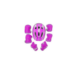 Kids Safety Helmet Boys Girls Skateboard Cycling Bike Knee Elbow Pads 7In Set UK - Rose Red