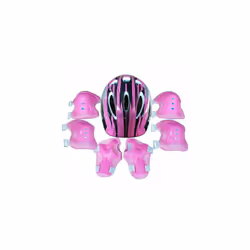 Kids Safety Helmet Boys Girls Skateboard Cycling Bike Knee Elbow Pads 7In Set UK - Rose Red#1