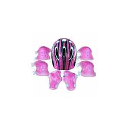 Kids Safety Helmet Boys Girls Skateboard Cycling Bike Knee Elbow Pads 7In Set UK - Rose Red#1