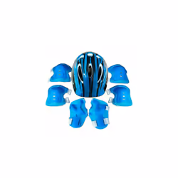 Kids Safety Helmet Boys Girls Skateboard Cycling Bike Knee Elbow Pads 7In Set UK - Light blue