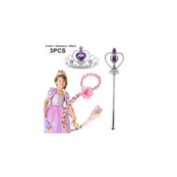 Girl Rapunzel Fancy Dress Up Princess Costume Party Prom Birthday Outfit Clothes - 4-5 Years, Accessories Set ONLY