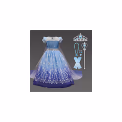 Girls Kids Frozen Elsa Princess Fancy Dress Up Party Costume Cosplay Outfit Gift - 3-4, Elsa Dress Set