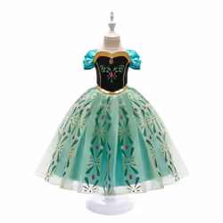 Girls Dresses Frozen Anna Fancy Dress Up Costume Princess Birthday Party Dress - 6-7